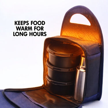 3 Pcs Microwavesafe Lunch Containers With Bottle & Bag (3LBB2)