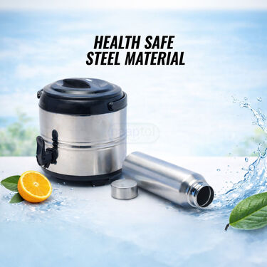 4 Ltr Stainless Steel Water Dispenser + 4 Stainless Steel Bottles (1D4B)