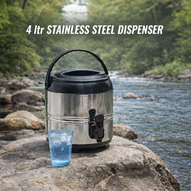 4 Ltr Stainless Steel Water Dispenser + 4 Stainless Steel Bottles (1D4B)
