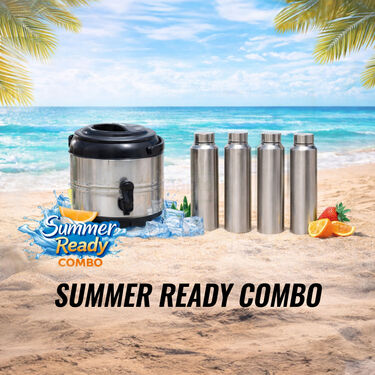 4 Ltr Stainless Steel Water Dispenser + 4 Stainless Steel Bottles (1D4B)