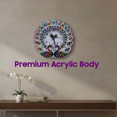 Royal Peacock Acrylic Designer Wall Clock (DWC)