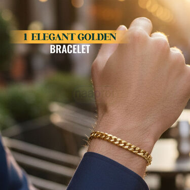 Golden Watch + 2 Chain + Bracelet +  Ring (MGW2CBR20)