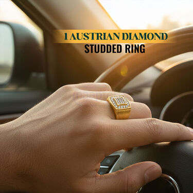 Golden Watch + 2 Chain + Bracelet +  Ring (MGW2CBR20)