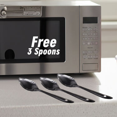 Pack of 3 Microwaveable Stainless Steel Bowl Set With Airtight Lids + Free 3 Serving Spoons (3MB3)