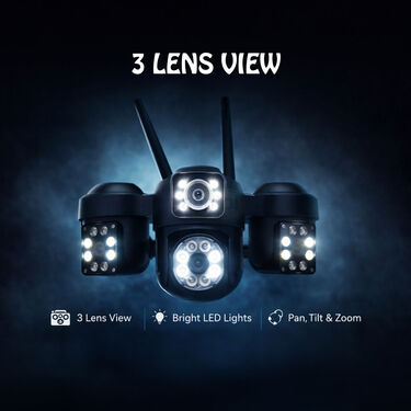3 Lens WiFi Indoor & Outdoor Live CCTV Camera (CCTV39CS)