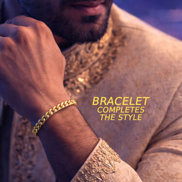 Golden Watch  + 2 Chain + Bracelet +  Maharaja Ring (MGW2CBR21)