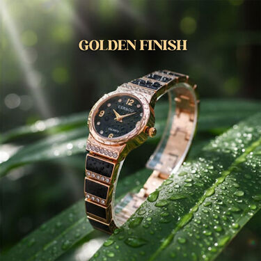 Ladies Black & Golden Watch (LWC9)