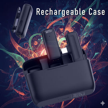 Dual Wireless Microphone With Noise Cancellation With Inbuilt Charging Case (PWM5)
