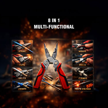 8 In1 Wire Stripping Pliers With Voltage Tester For Electrician (WS02)