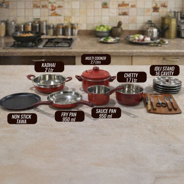7 Pcs Cookware Set + Free Knife Set & Chopping Board (7SCS1)