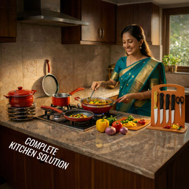 7 Pcs Cookware Set + Free Knife Set & Chopping Board (7SCS1)