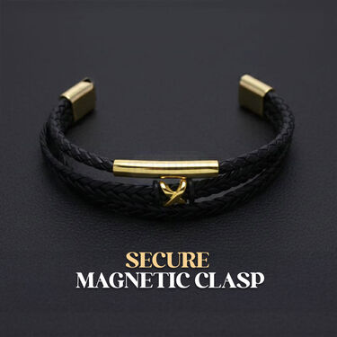 Golden Men's Leatherite  Bracelet (MGJC1)
