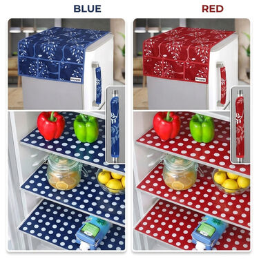 5 Pcs Fridge Cover Set + 10 Free Gifts with Kitchen Scissor (5FC9)