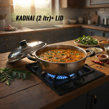 Stainless Steel Multi Kadhai + 16 Cavity Idli Rack (1MK3)