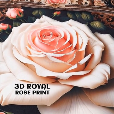 3D Royal Rose King Size Double Bed Sheet With 2 Pillow Covers (DBS36)