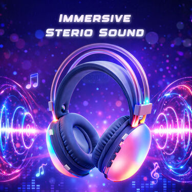 Premium Wireless Bluetooth Headphones With RGB Lights (OWS1CS)