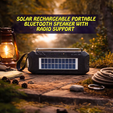 Solar Rechargeable Portable Bluetooth Speaker with Radio Support (BLS2 ...