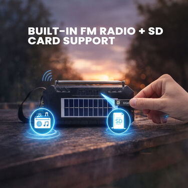 Solar Rechargeable Portable Bluetooth Speaker with Radio Support (BLS20CS)