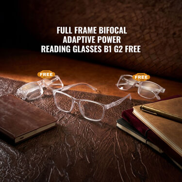 Full Frame Bifocal Adaptive Power Reading Glasses B1 G2 Free (3BORG15 ...