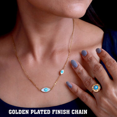 Evil Eye Chain Pendant with free Evil Eye Ring (LJC5)
