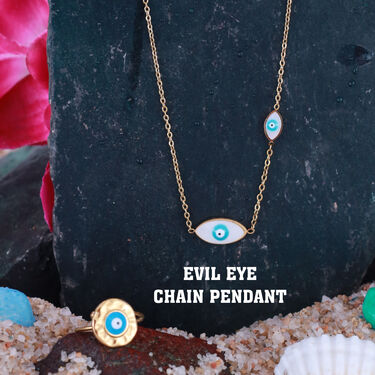 Evil Eye Chain Pendant with free Evil Eye Ring (LJC5)
