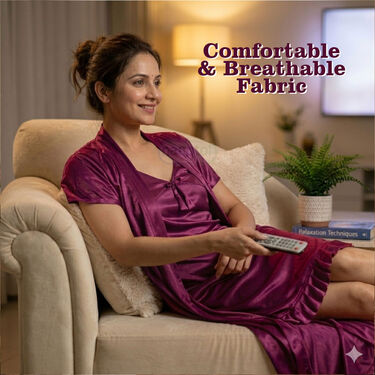 Soft Touch Daily Wear Nighty with Robe BOGO (4NS2)
