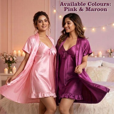 Soft Touch Daily Wear Nighty with Robe BOGO (4NS2)