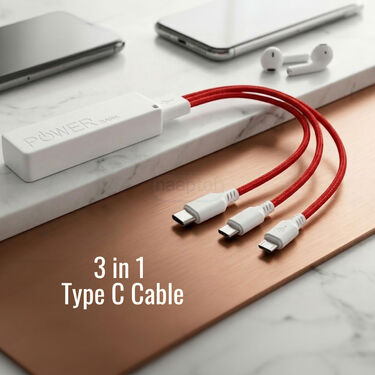 Pocket Powerbank With 3 In 1 Type C Cable (PB37)