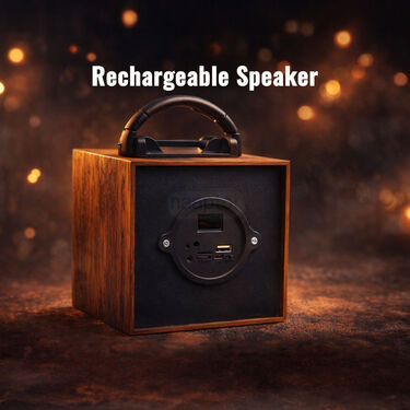 9 In 1 Rechargeable Wooden Mantra Device With Inbuilt Bluetooth Speaker & FM Radio (MD24)
