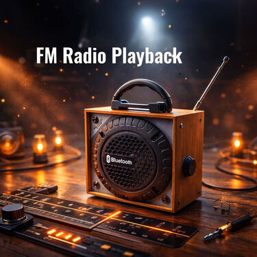 9 In 1 Rechargeable Wooden Mantra Device With Inbuilt Bluetooth Speaker & FM Radio (MD24)