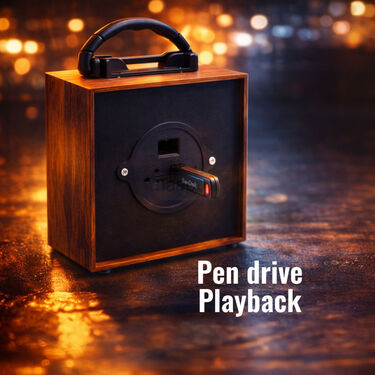 9 In 1 Rechargeable Wooden Mantra Device With Inbuilt Bluetooth Speaker & FM Radio (MD24)