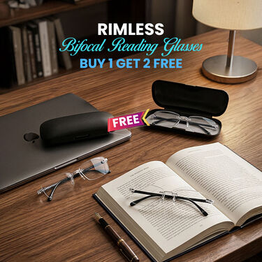 Rimless Bifocal Reading Glasses - Buy 1 Get 2 FREE (3BRG2)
