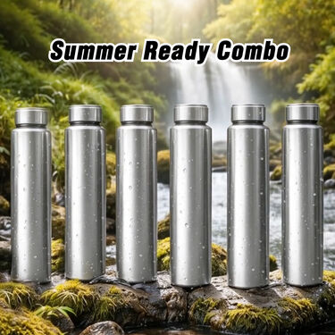 Pack of 6 Stainless Steel Water Bottles (6B11)