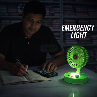 Rechargeable High-Speed Fan With Emergency Light (EF38)