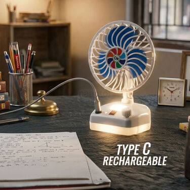 Rechargeable High-Speed Fan with Emergency Light (EF39)
