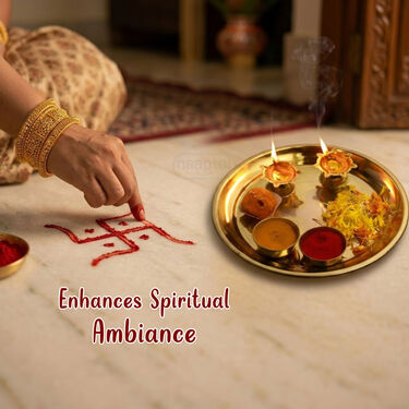 5 Pcs Golden Pooja Thali Set (5SPT1)