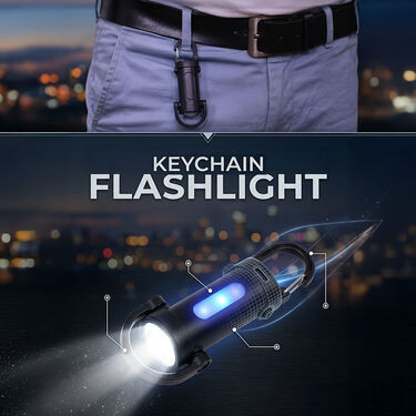 Rechargeable Ultrabright Keychain Flashlight With Emergency Light (LL46)
