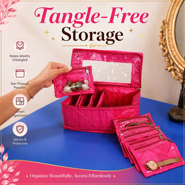 Jewellery Organizer With 10 Transparent Pouches (JWO1)