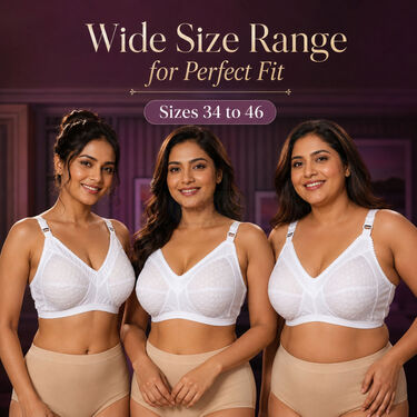 3 Chikan Work Full Coverage Non Padded Dailywear Bra For Heavy Bust (3FCB7)
