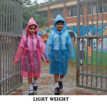 Rain Dhamaka Deal 5 Multicolor Reusable Raincoats For Kids (5MKR1)