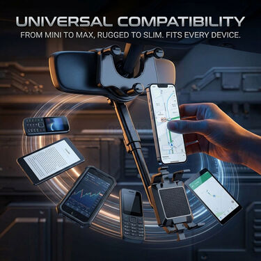 Rotating Car Mobile Holder For Navigation Live Recording Selfies Video Watching (CMH6)