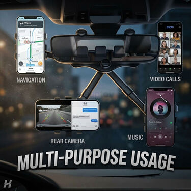 Rotating Car Mobile Holder For Navigation Live Recording Selfies Video Watching (CMH6)
