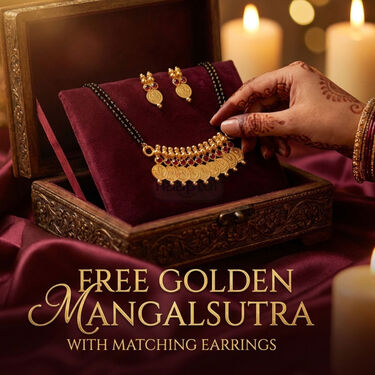 Golden Rani Haar Necklace + Free Mangalsutra with Earrings (RHNFM1)