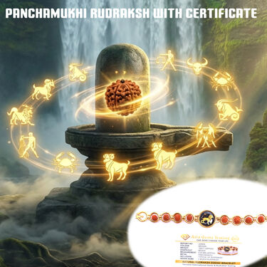 Golden Raashi 5 Mukhi Rudraksh Bracelet With Certificate (RSRB2)