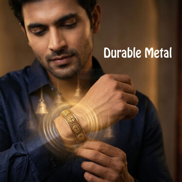 Golden Navgrah Bracelet With Navgrah Pendant Chain (NVBWPC1)