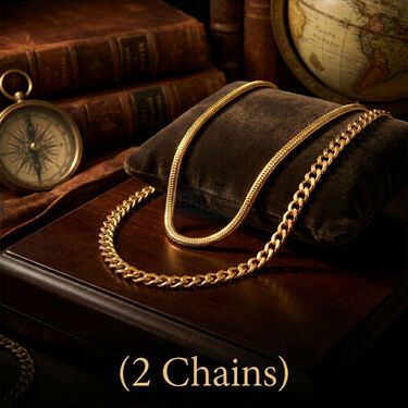 Golden Ring Watch + 2 Chain + Bracelet + Ring (GWR2CBR)