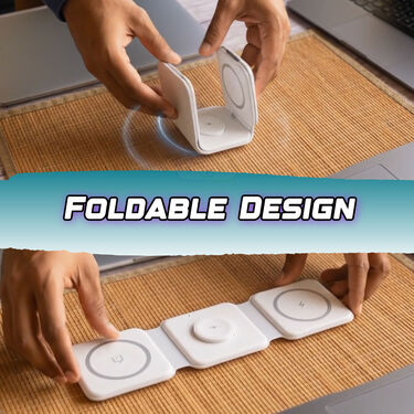 3 In 1 Compatible Magnetic Foldable Wireless Charger (CDC21)