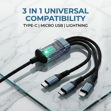 3 In 1 Cable With Fast Charging Chipset (CDC20)