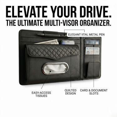 Car Sun Visor Storage Organizer With Tissue Holder (CO3)