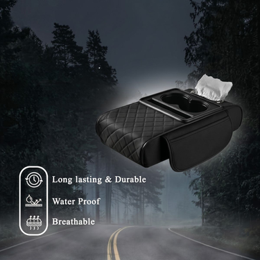 Car Armrest Cushion Organiser With Tissue & Cup Holder (CIC2)